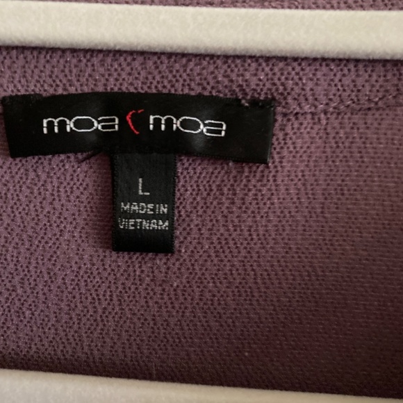 LAST CHANCE * Moa Moa Short Sleeve Hi Lo Top L Light Plum Purple - Picture 2 of 3